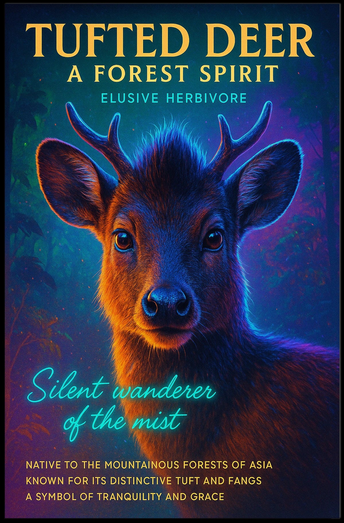 Tufted Deer A Forest Spirit Poster