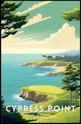 Cypress Point Coastal Golf Travel Poster