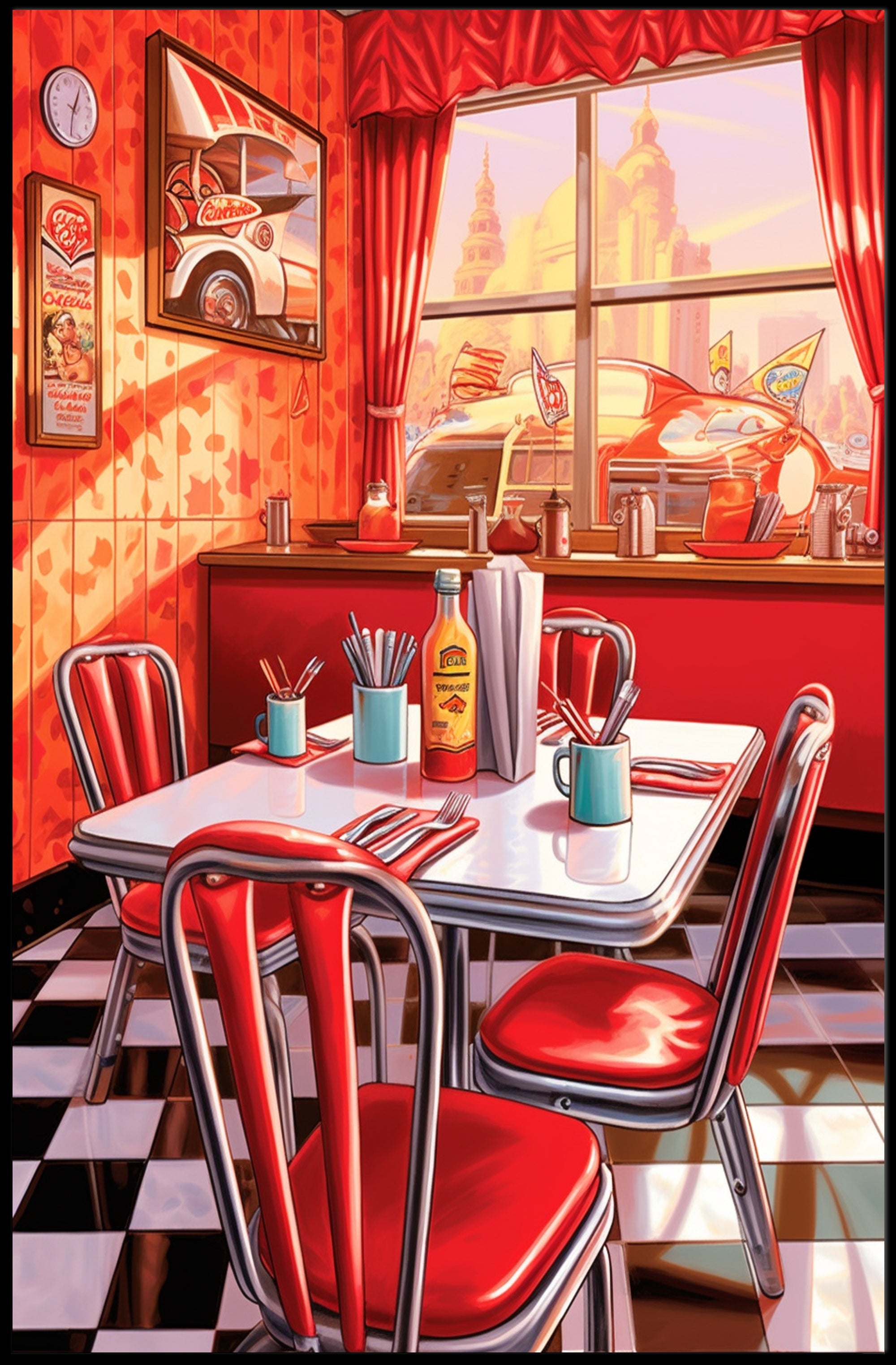 Retro Diner Vibes Poster