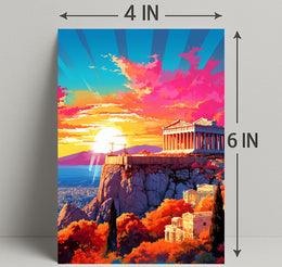 Sunset Over The Acropolis Poster