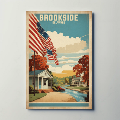 Brookside Delaware American Scene Art Vintage Travel Poster