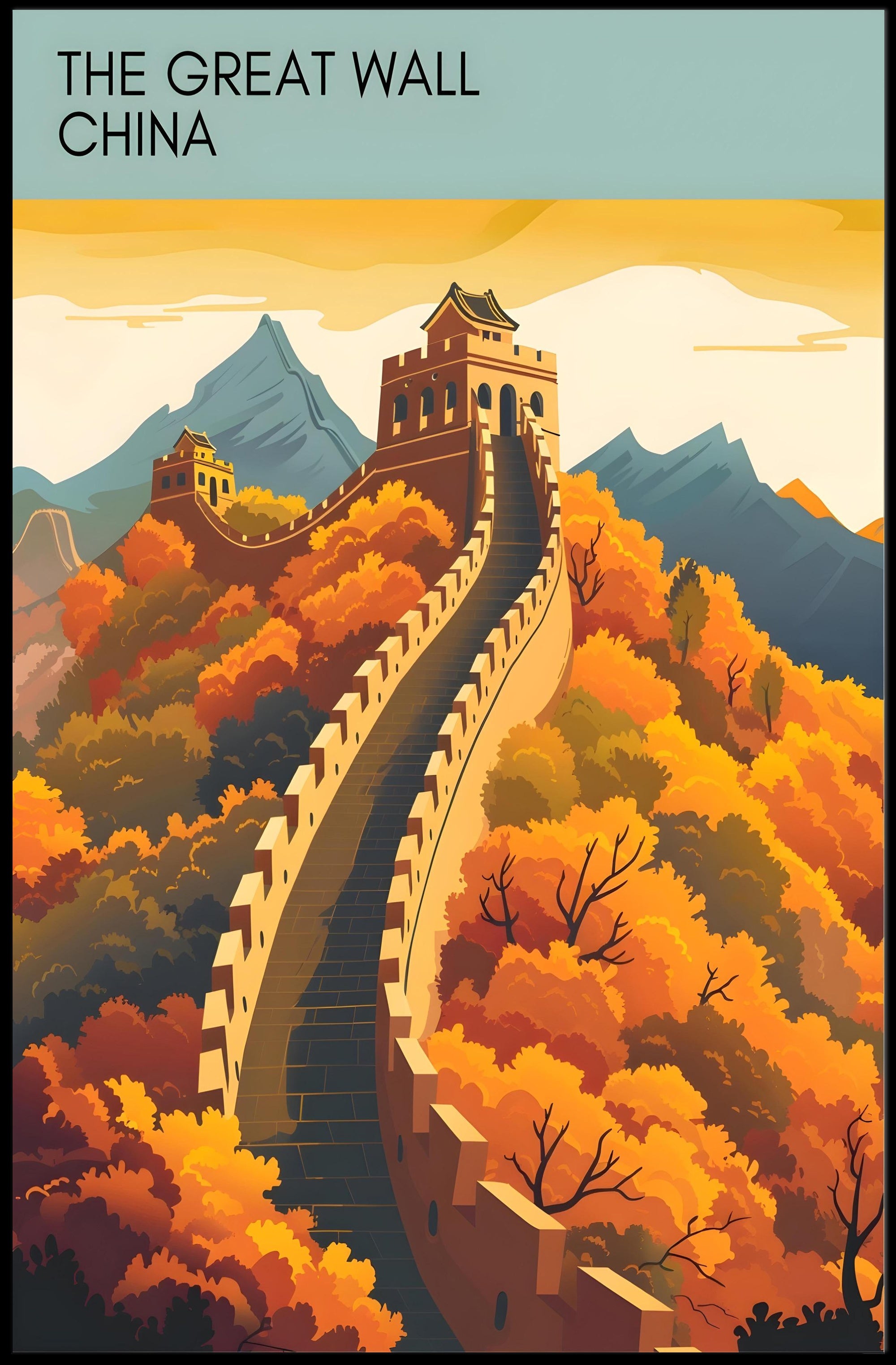 The Great Wall China Travel Poster