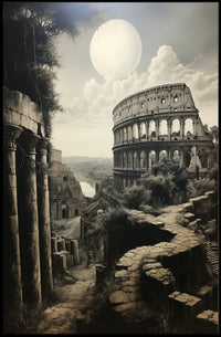 Moonlit Ruins Of Rome Poster
