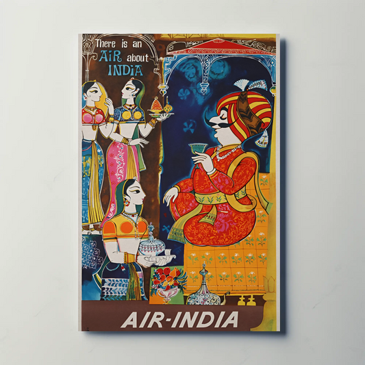 Air India Maharaja Hospitality Royal Palace Vintage Travel Poster