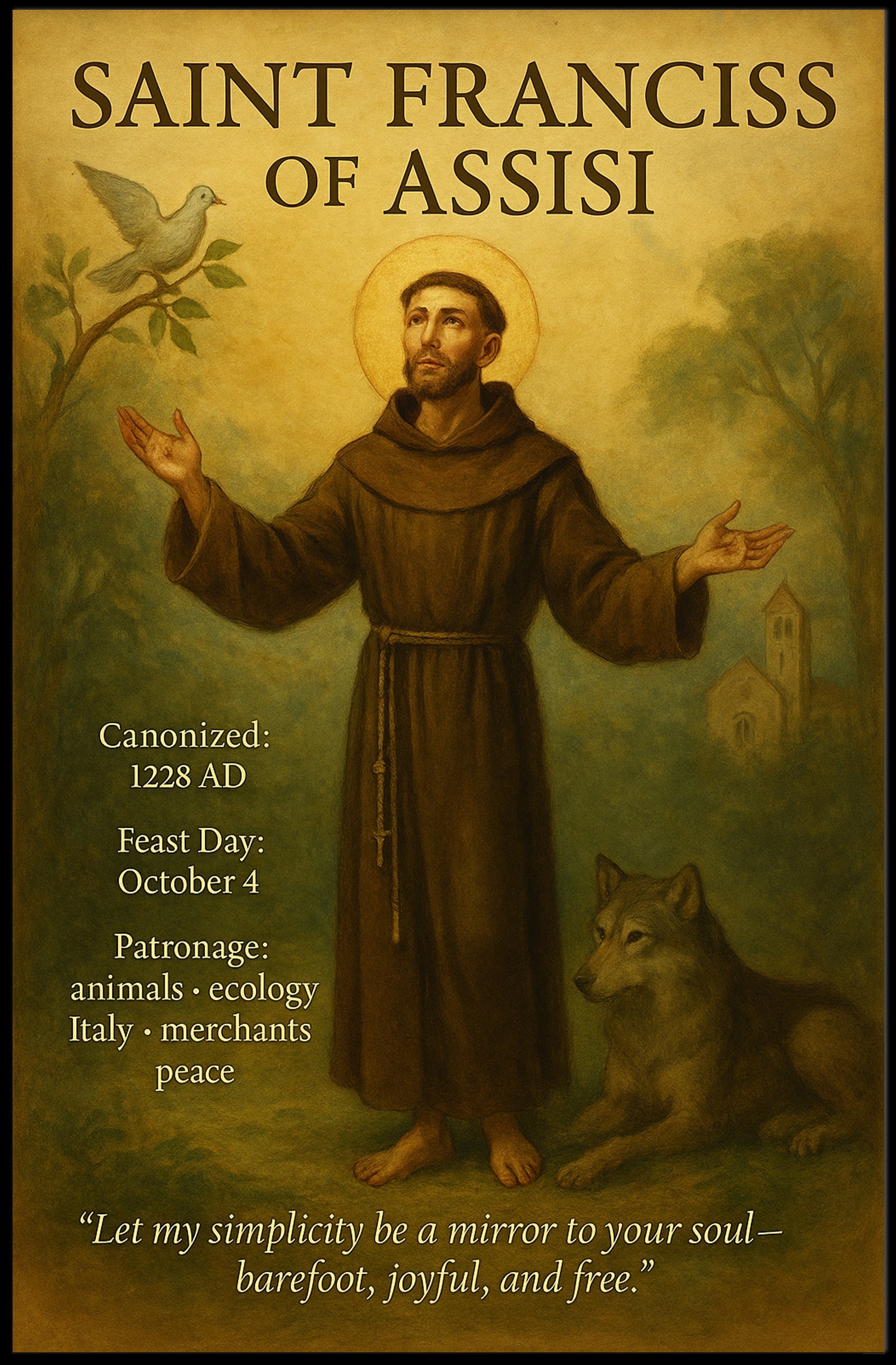 Saint Francis Religious Iconography Cultural Heritage Poster