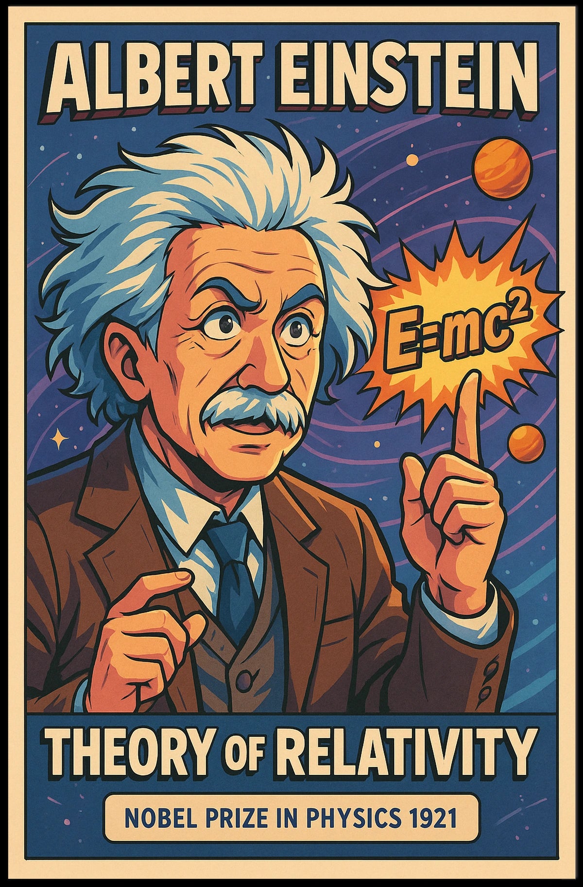 Einstein Relativity Vintage Scholars Poster
