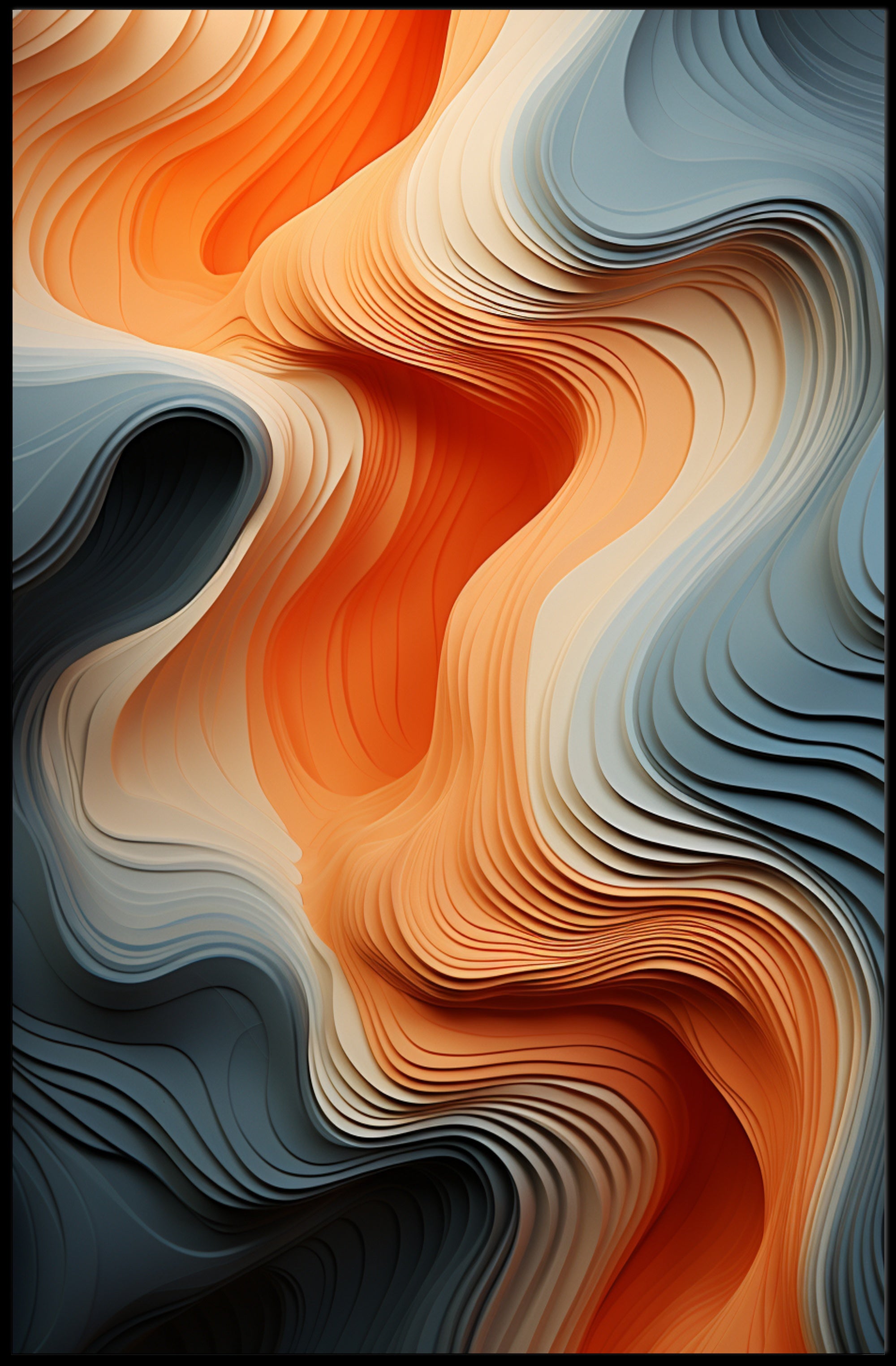 Fluid Waves Of Color Poster PosterGoat