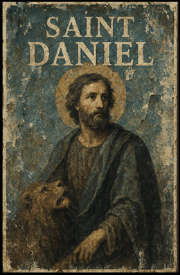 Vintage Saint Daniel Religious Art Poster