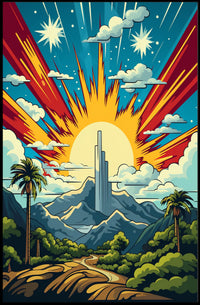 Tropical Mountain Path Scenery - Travel Poster