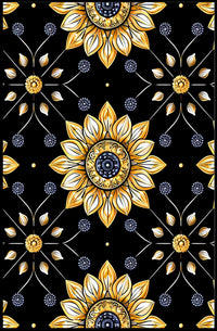 Golden Floral Elegance Wall Art Print