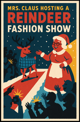 Reindeer Fashion Show: Retro Christmas Holiday Pop Culture Poster