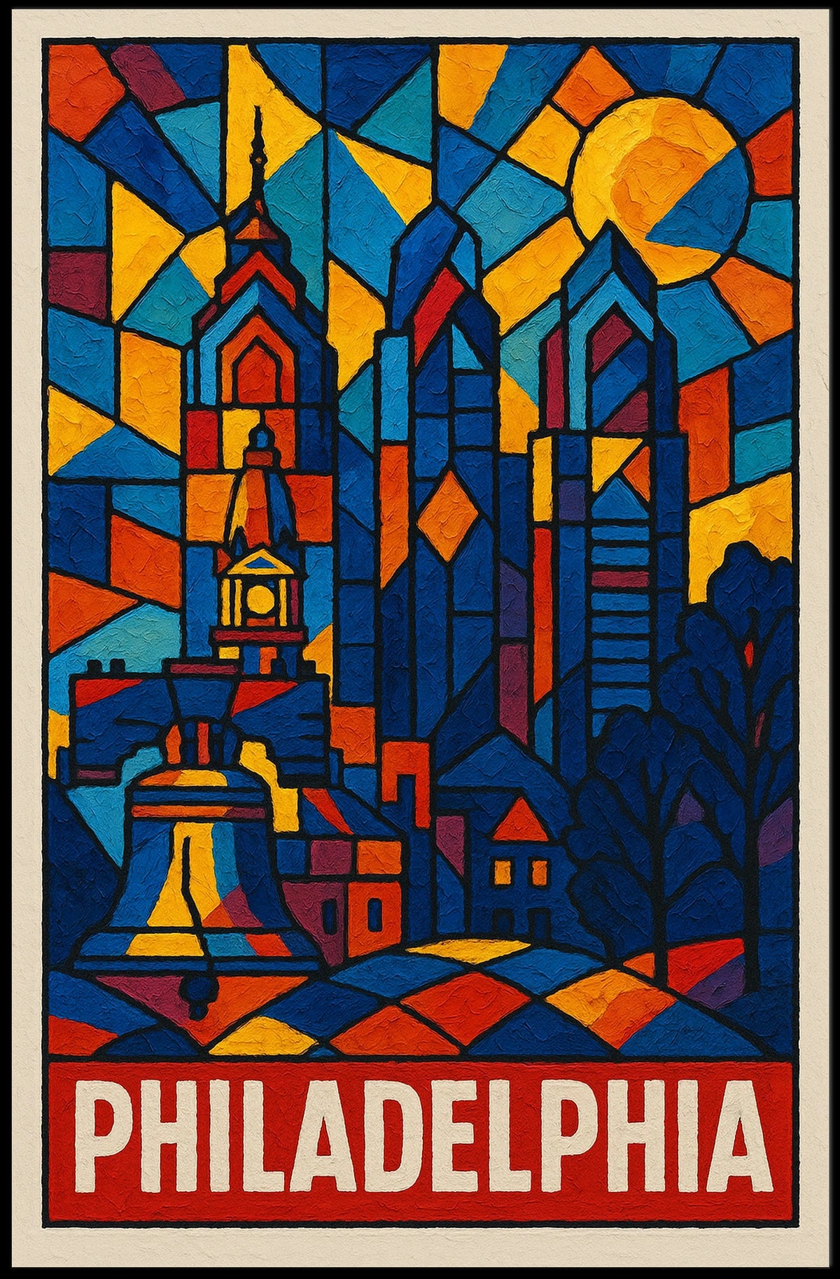 Philadelphia In Stained Glass Poster