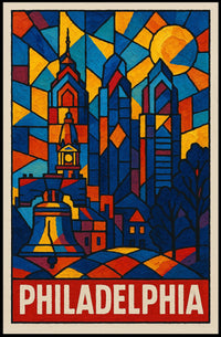 Philadelphia In Stained Glass Poster