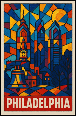 Philadelphia In Stained Glass Poster