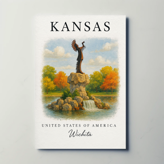 Kansas, Wichita Signature Series Vintage Travel Poster