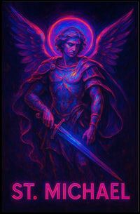 Neon Saint Michael Poster