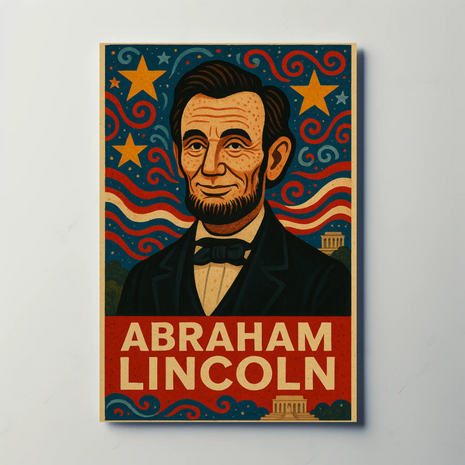 Abraham Lincoln Retro Americana Historical Presidential Poster