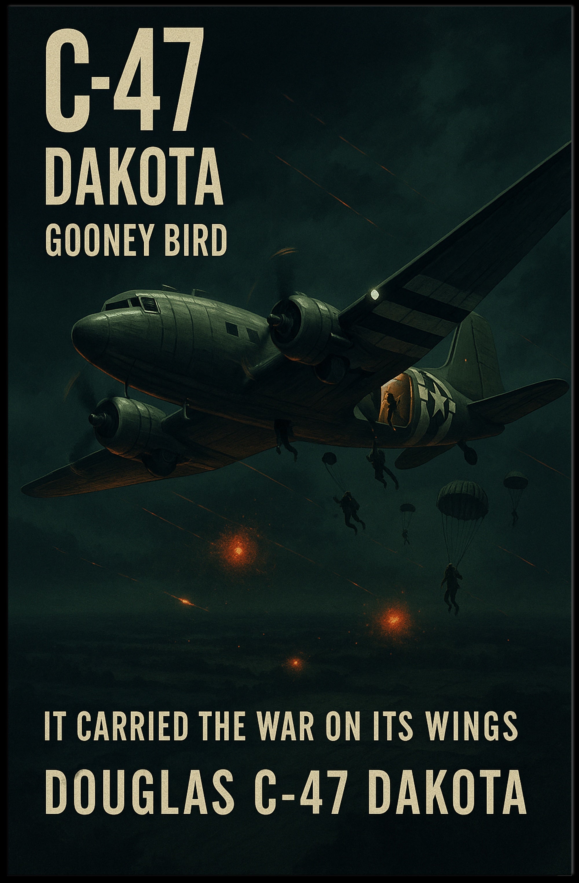 C-47 Dakota War Legacy WWII Poster