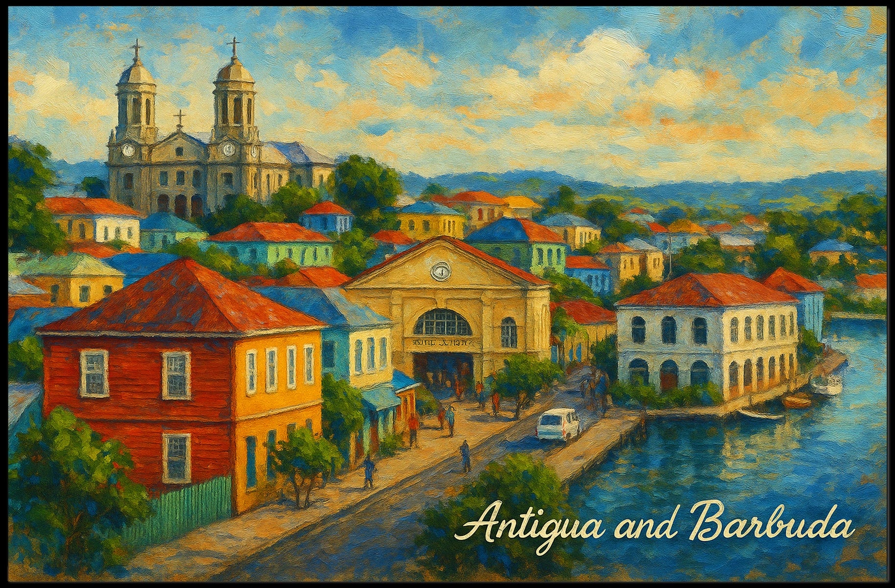 Antigua and Barbuda A Vibrant Landscape Poster