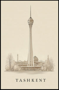Tashkent Tower Illustration Poster