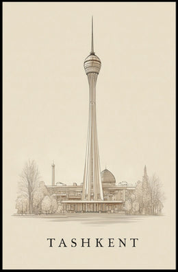 Tashkent Tower Illustration Poster