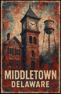 Middletown Americana Vintage Cityscape Poster