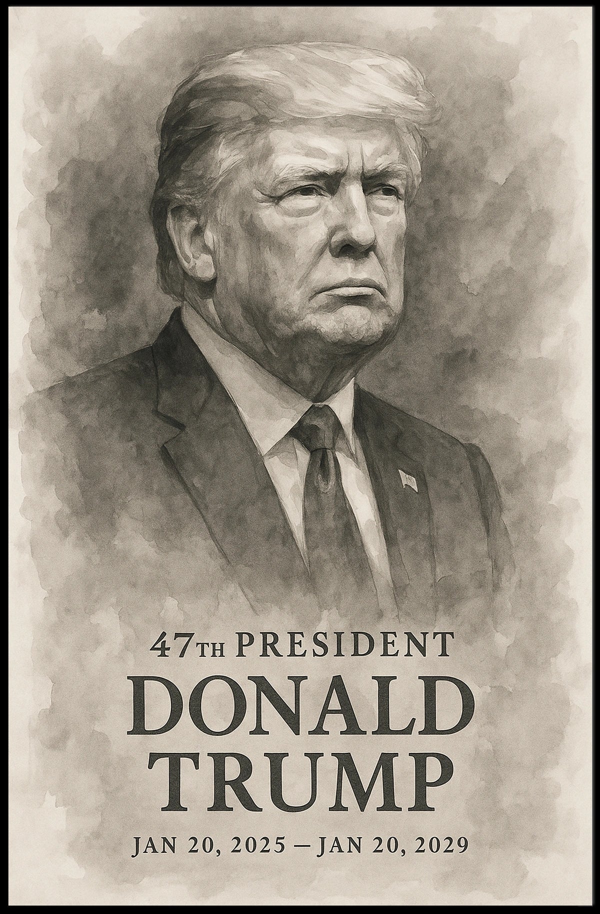 Donald Trump 47th President Iconic Patriotic Portrait Scenic Leadership Bold American Heritage Decor Gift Poster