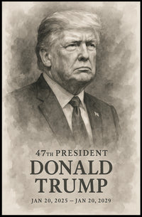 Donald Trump 47th President Iconic Patriotic Portrait Scenic Leadership Bold American Heritage Decor Gift Poster