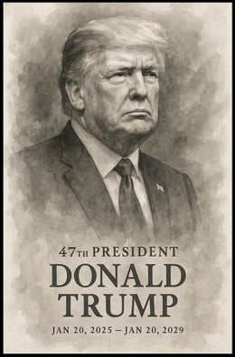 Donald Trump 47th President Iconic Patriotic Portrait Scenic Leadership Bold American Heritage Decor Gift Poster