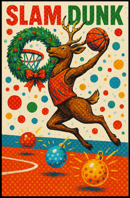 Slam Dunk Reindeer Poster