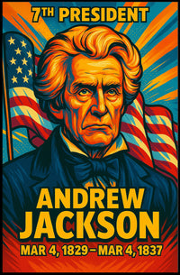 Andrew Jackson 7th President of the United States Colorful Comic Book Style Poster