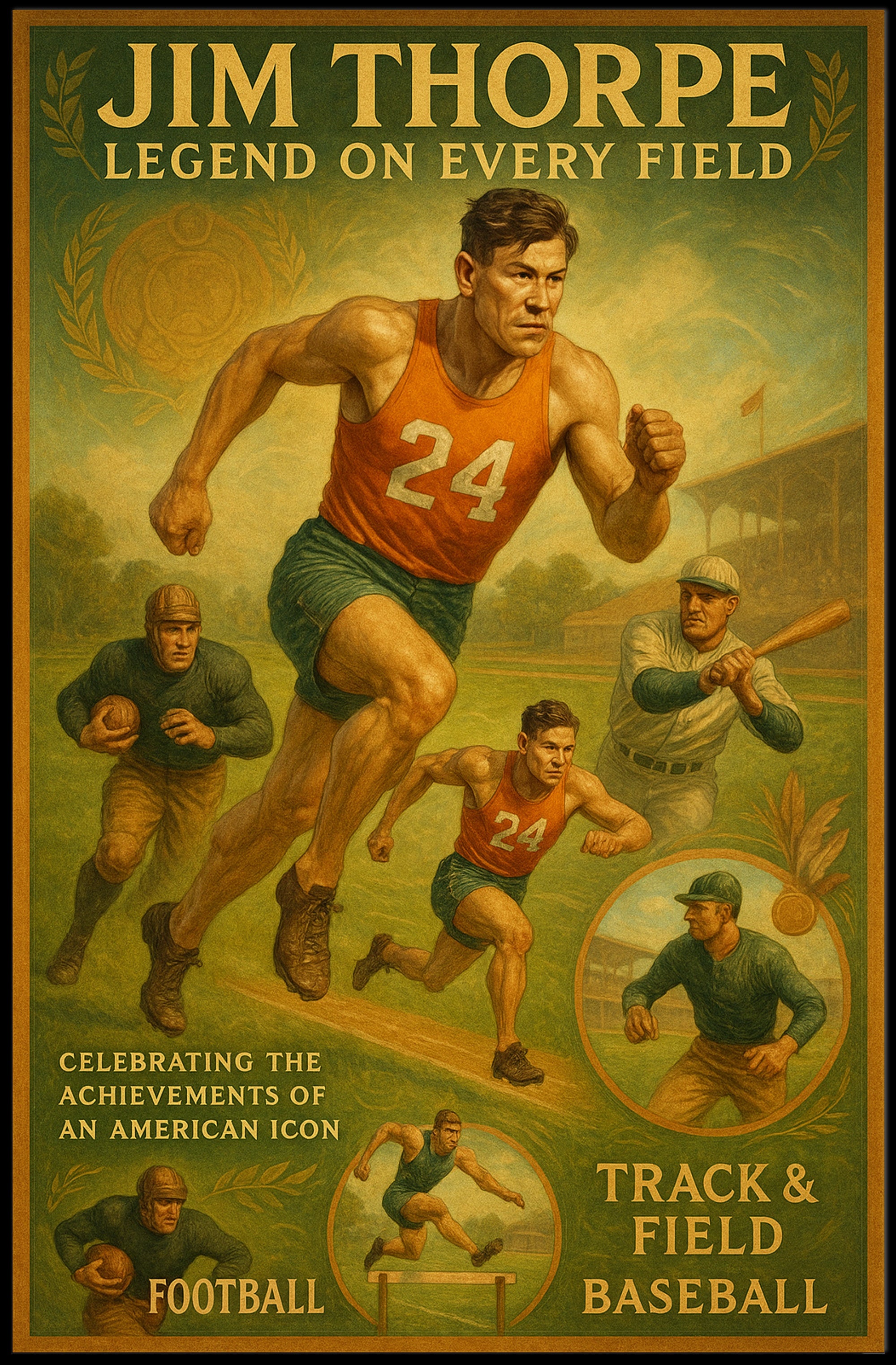 Jim Thorpe – Legend on Every Field Poster