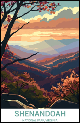 Scenic Shenandoah National Park Autumn Landscape National Park Poster