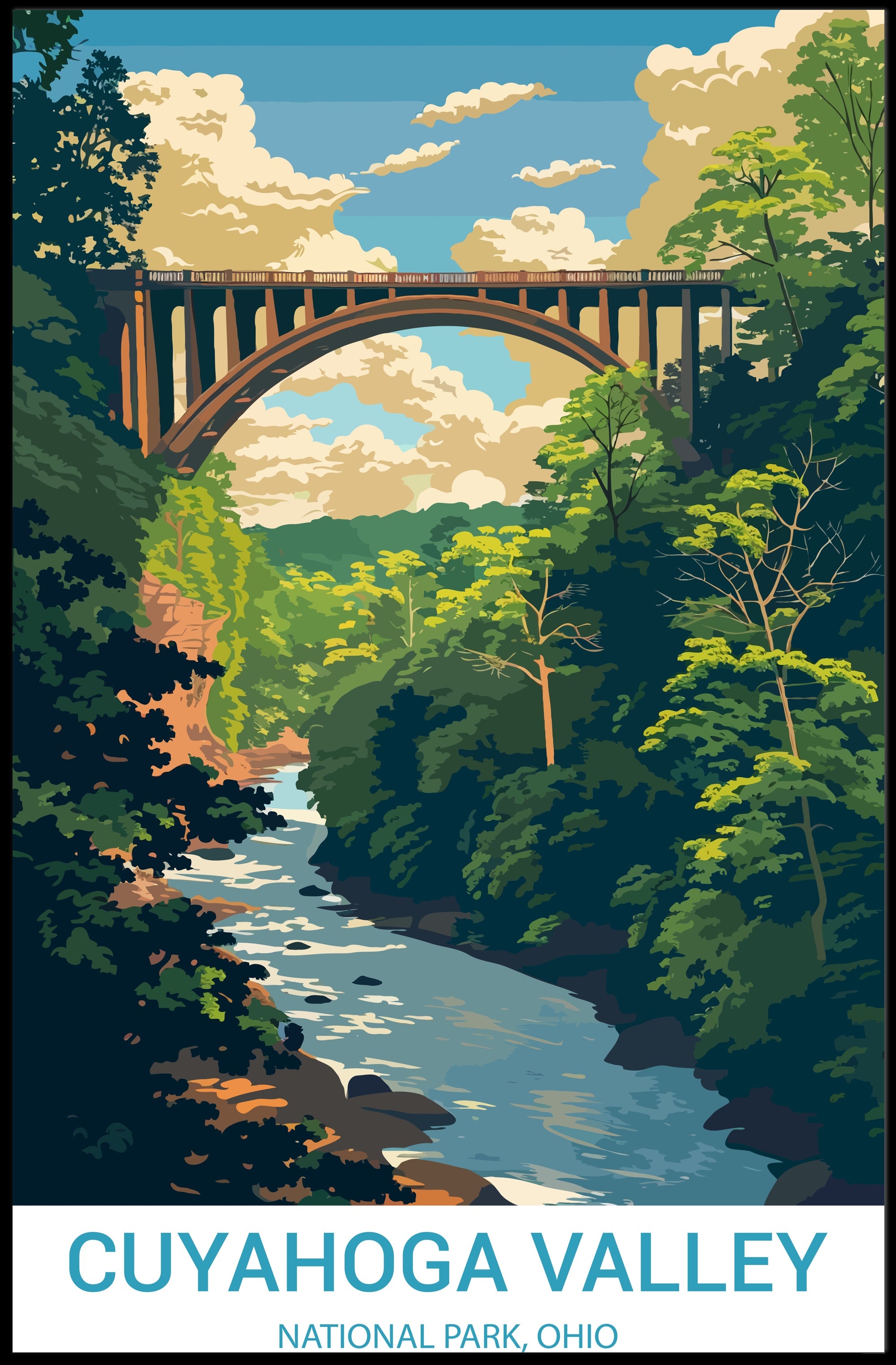 Cuyahoga Valley National Park Vintage Travel Poster
