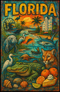 Florida Wildlife and Culture Poster