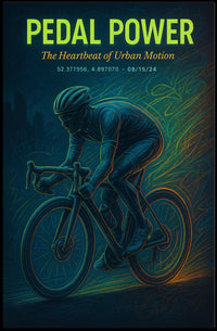 Cycling Energy in Urban Motion Sports Poster PosterGoat