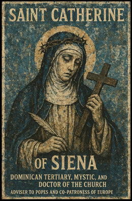 Saint Catherine of Siena Heritage Religious Art Poster