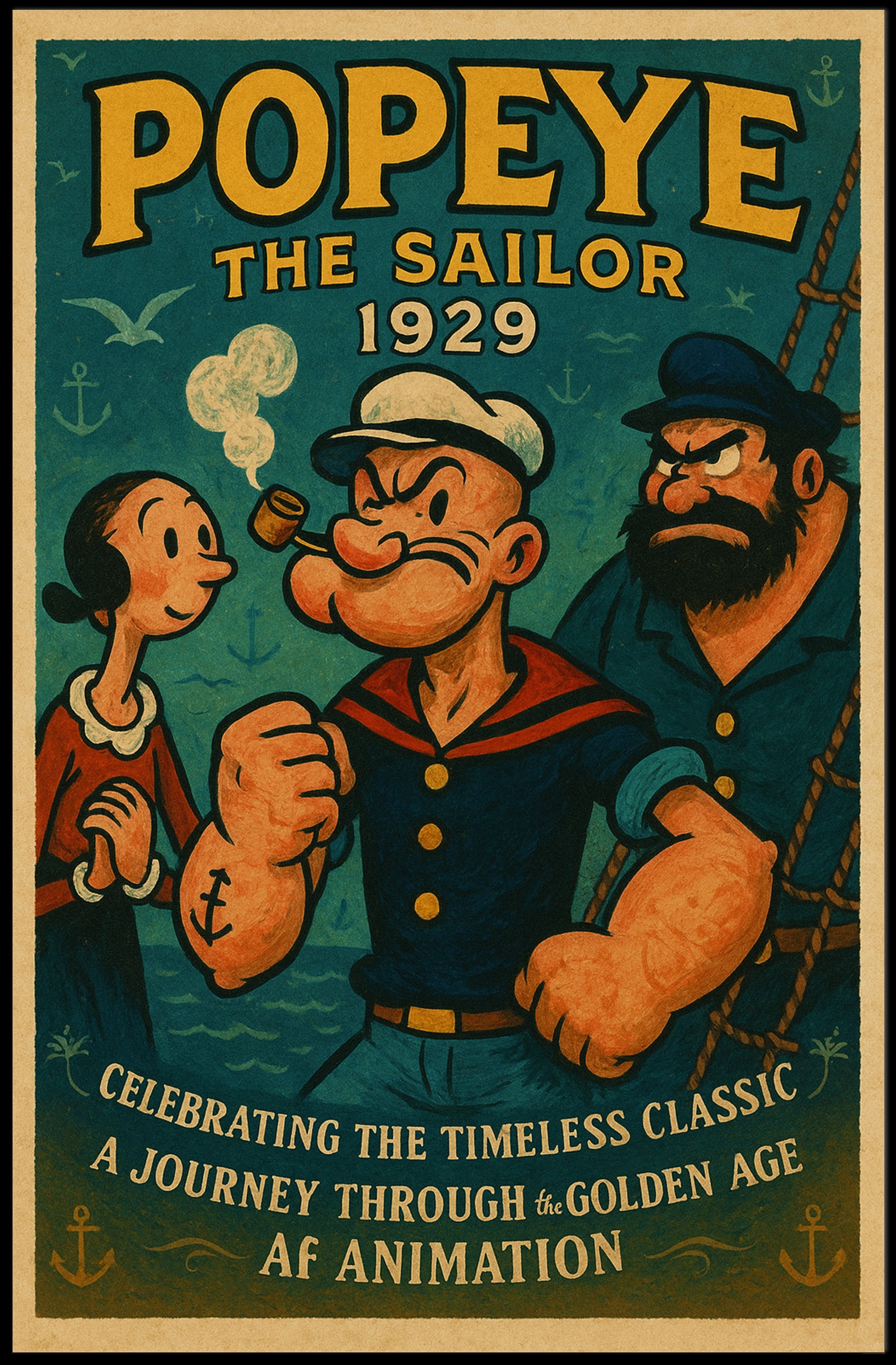 Popeye The Sailor Vintage Poster Print 1929