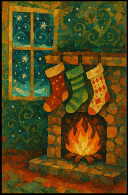 Cozy Holiday Hearth Poster