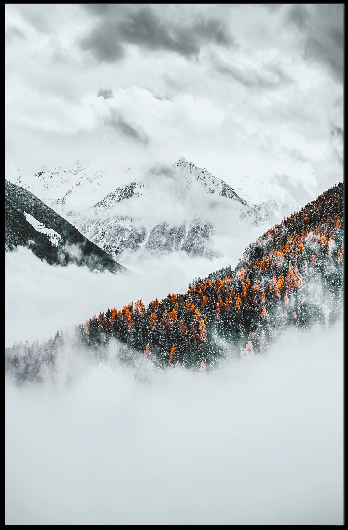 Majestic Autumn Mountain Landscape Poster Print