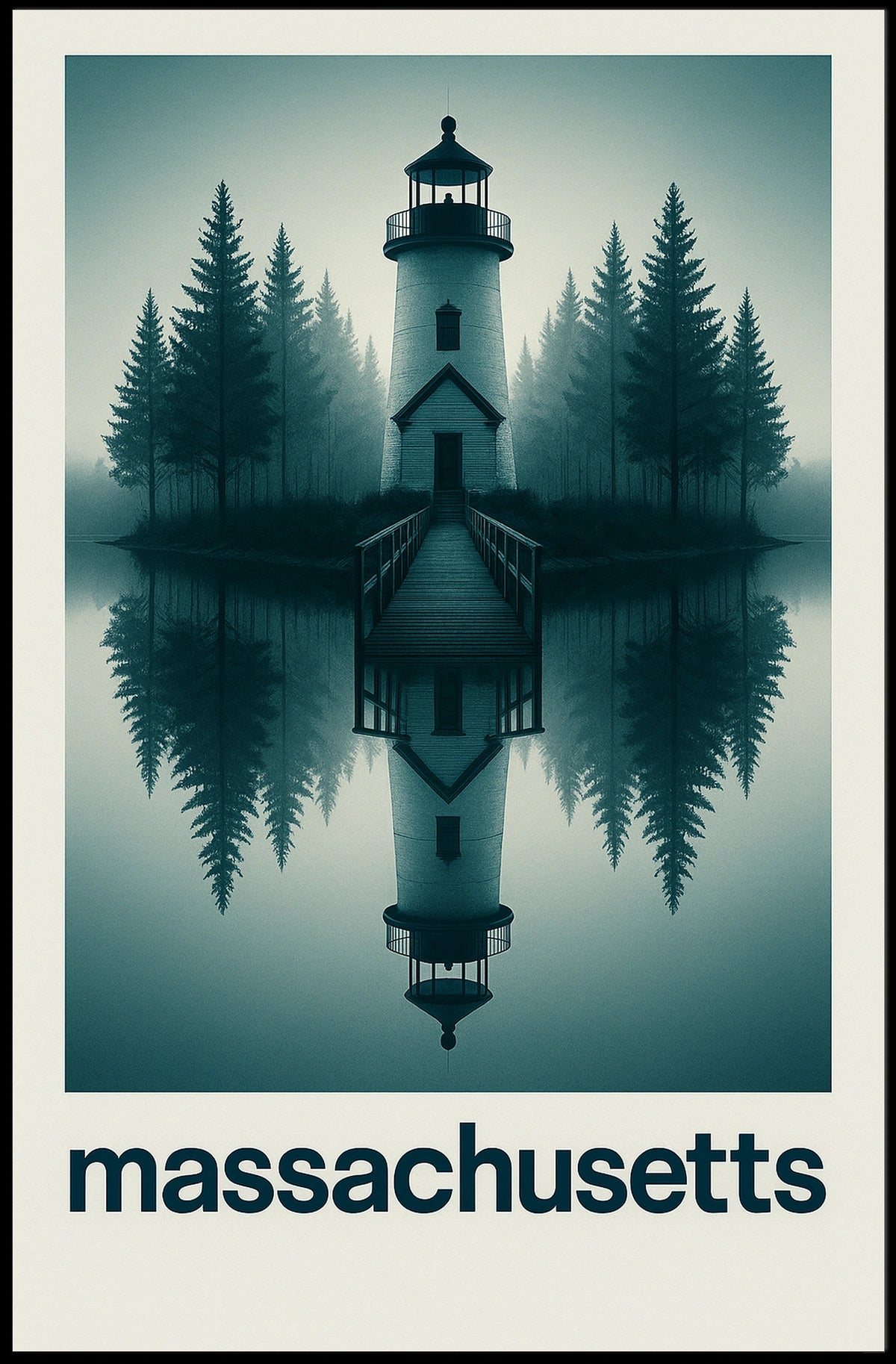 Tranquil Lighthouse in Massachusetts Poster