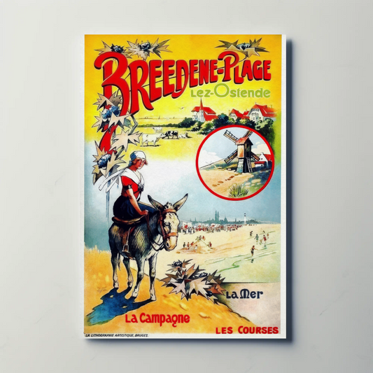 Breedene-Plage, Lez-Ostende Vintage Poster