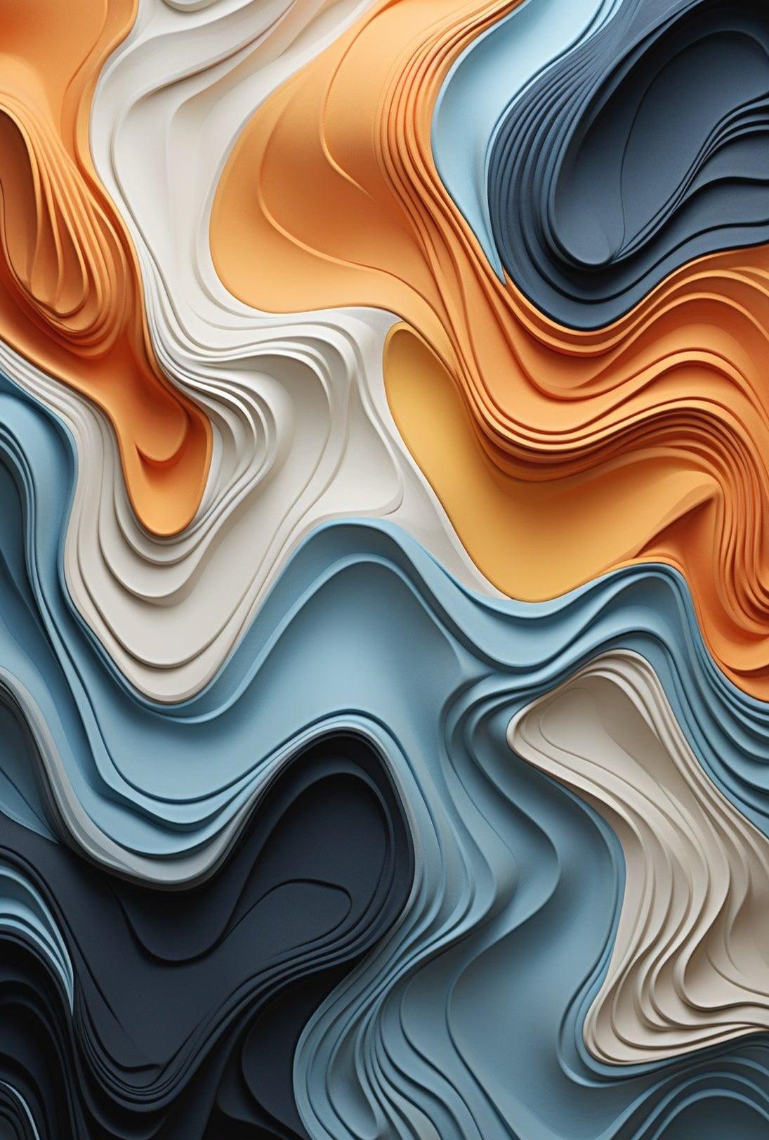 Abstract Paper Cutout Design: Artistic Poster