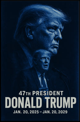 Donald Trump Resolute Leadership Monochrome Portrait Photography Realism Patriotism Poster