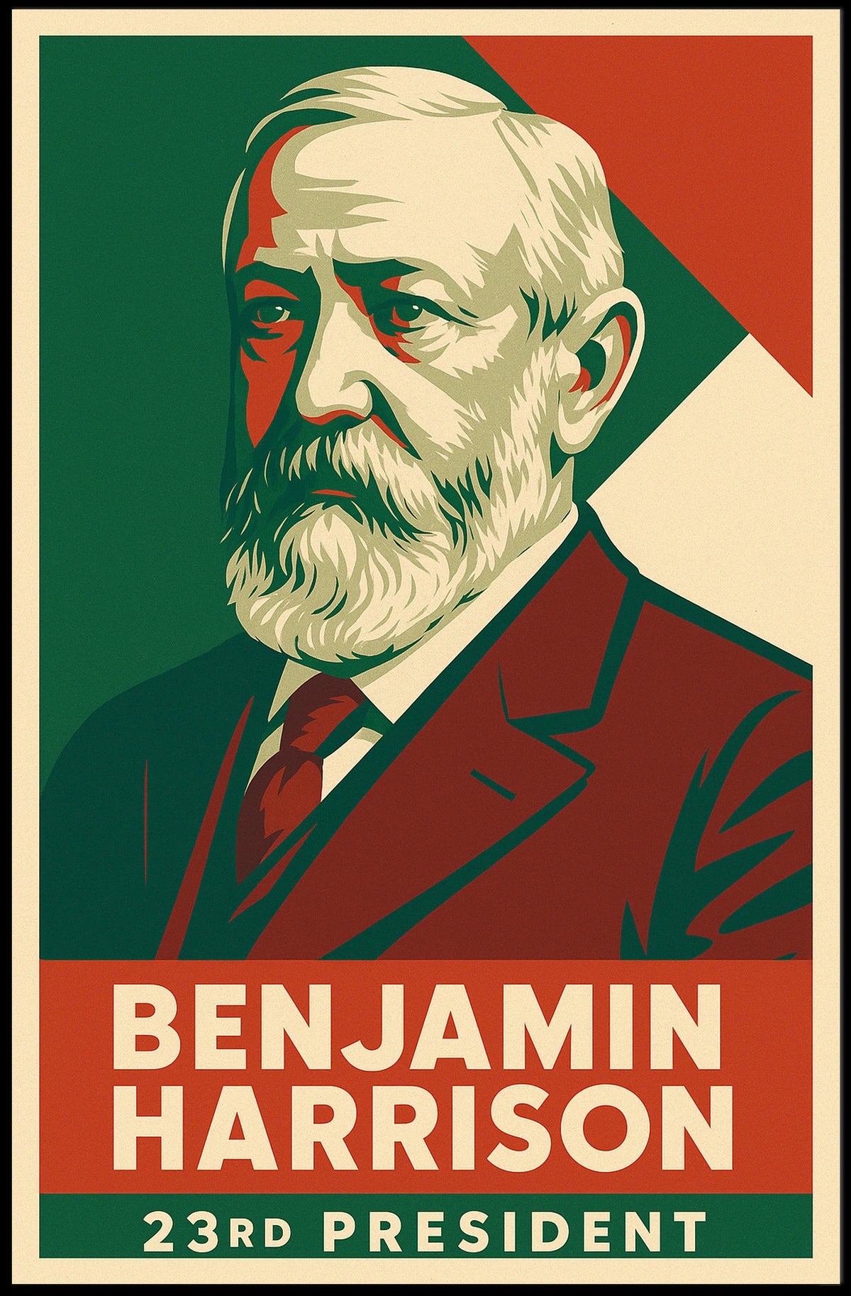 Benjamin Harrison 23rd President Vintage Poster