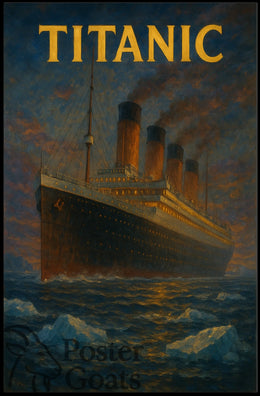 Titanic Voyage Vintage Historical Illustrated Poster