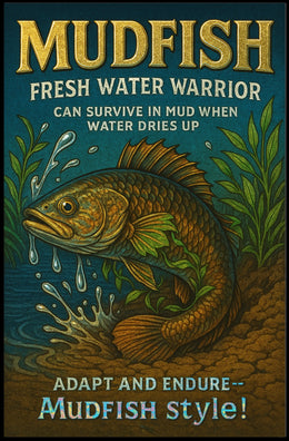 Mudfish Resilience Vintage Poster: Survival in Adversity