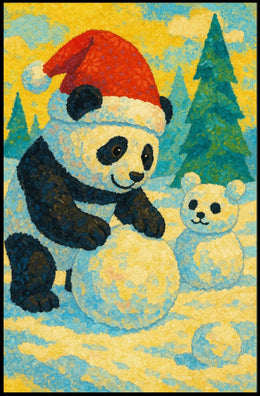 Festive Panda in Winter Wonderland Poster