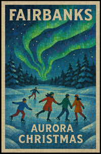 Fairbanks Aurora Christmas Poster