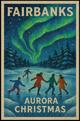 Fairbanks Aurora Christmas Poster